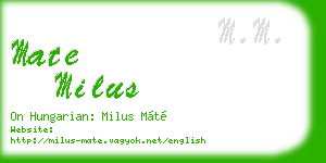 mate milus business card