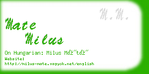 mate milus business card